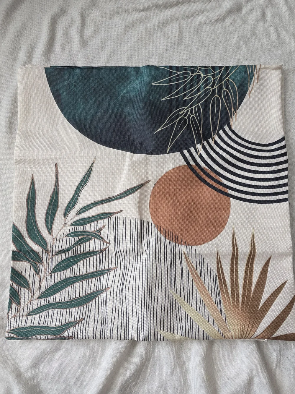 * Pillow Covers 18x18 Set of 2, Boho Leaves Abstract Home‎ Warming Nature